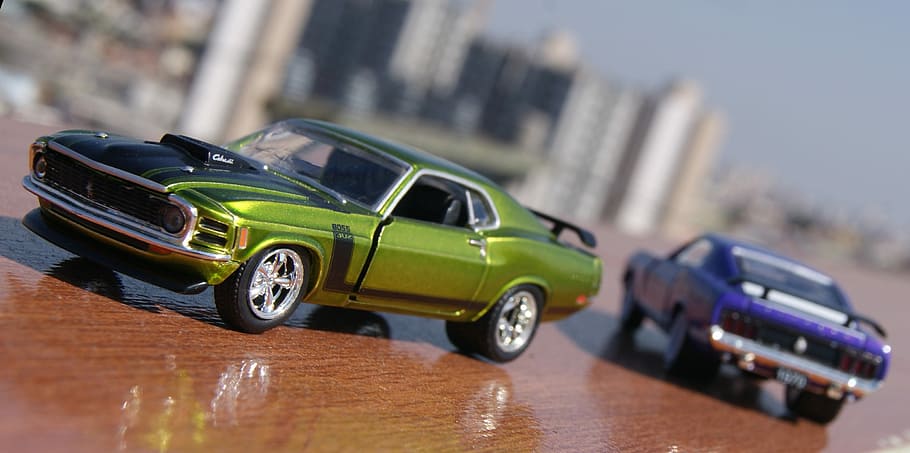 Mustangs, Car, Toy, Scale, Miniature, ford, selective focus HD wallpaper