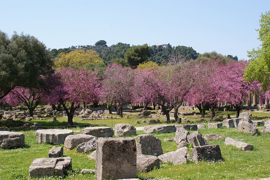greece, peloponnes, olympia, historical, antique, archeology
