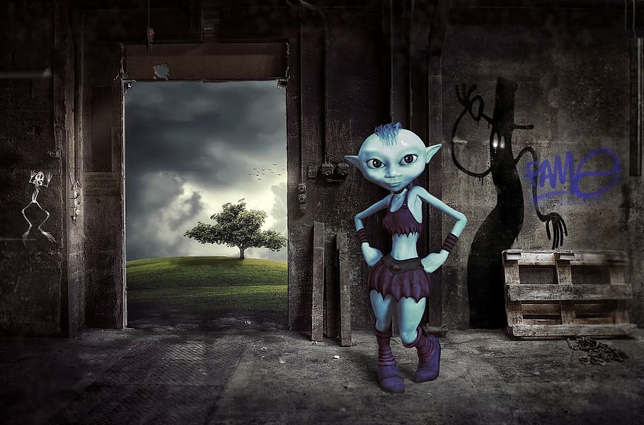 cartoon character wearing purple top, skirt, and boots wallpaper HD wallpaper