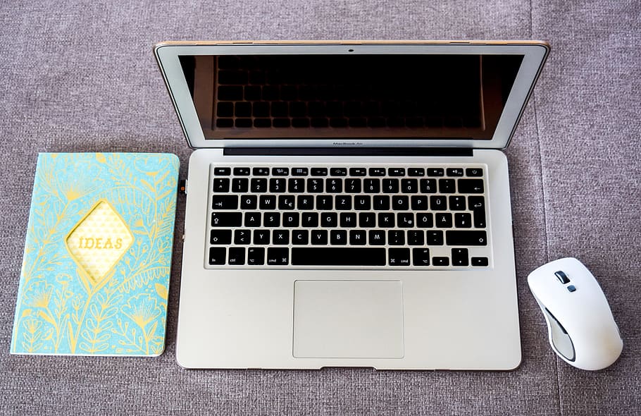 Laptop, Mouse, Workplace, Home Office, apple, keys, mac, macbook HD wallpaper