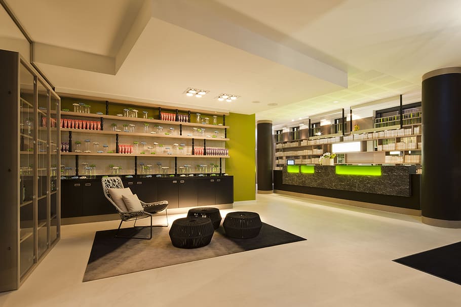 white sofa chair inside living room, berlin, hotel, alexanderplatz HD wallpaper