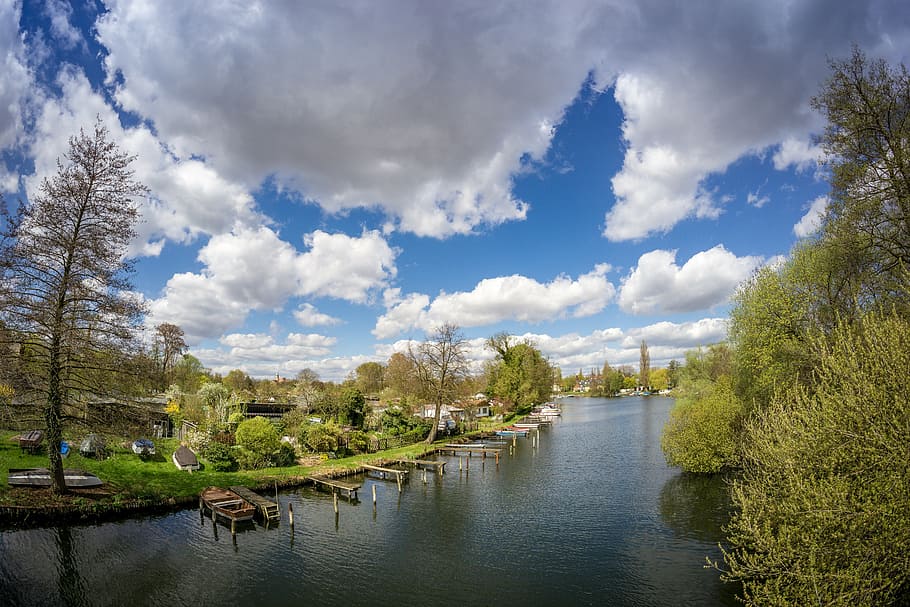 berlin, spree, old spree, river, köpenick, 8mm, summer, bank HD wallpaper