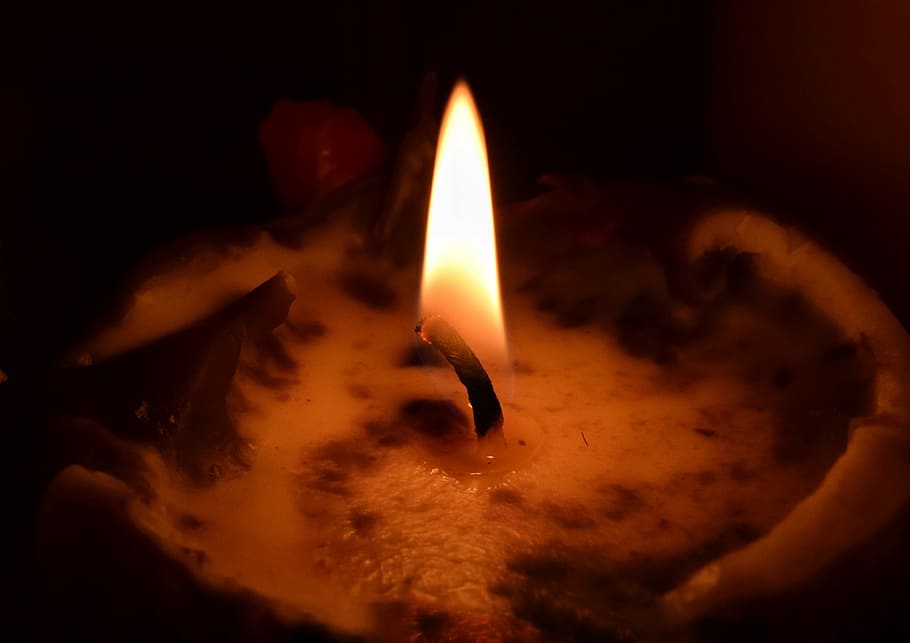 flame, candle, burnt, candlelight, dark, heat, warmly, insubstantial HD wallpaper