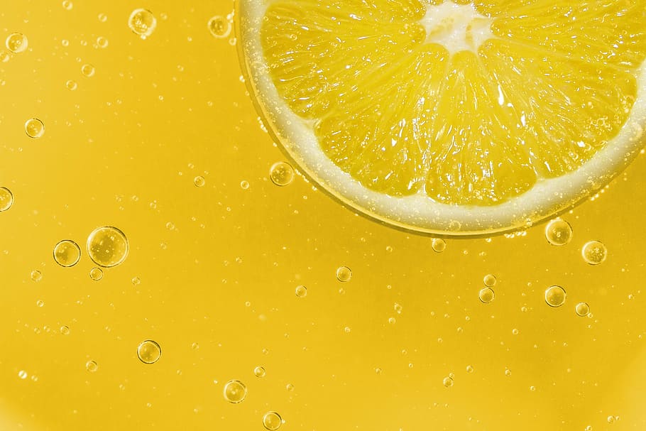 Lemon fruit in macro photography, sour, yellow, slice of lemon HD wallpaper