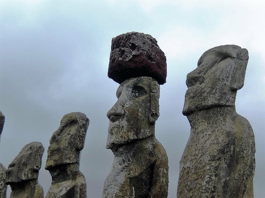 easter island, head, faces, stone, chile, ancient, history HD wallpaper