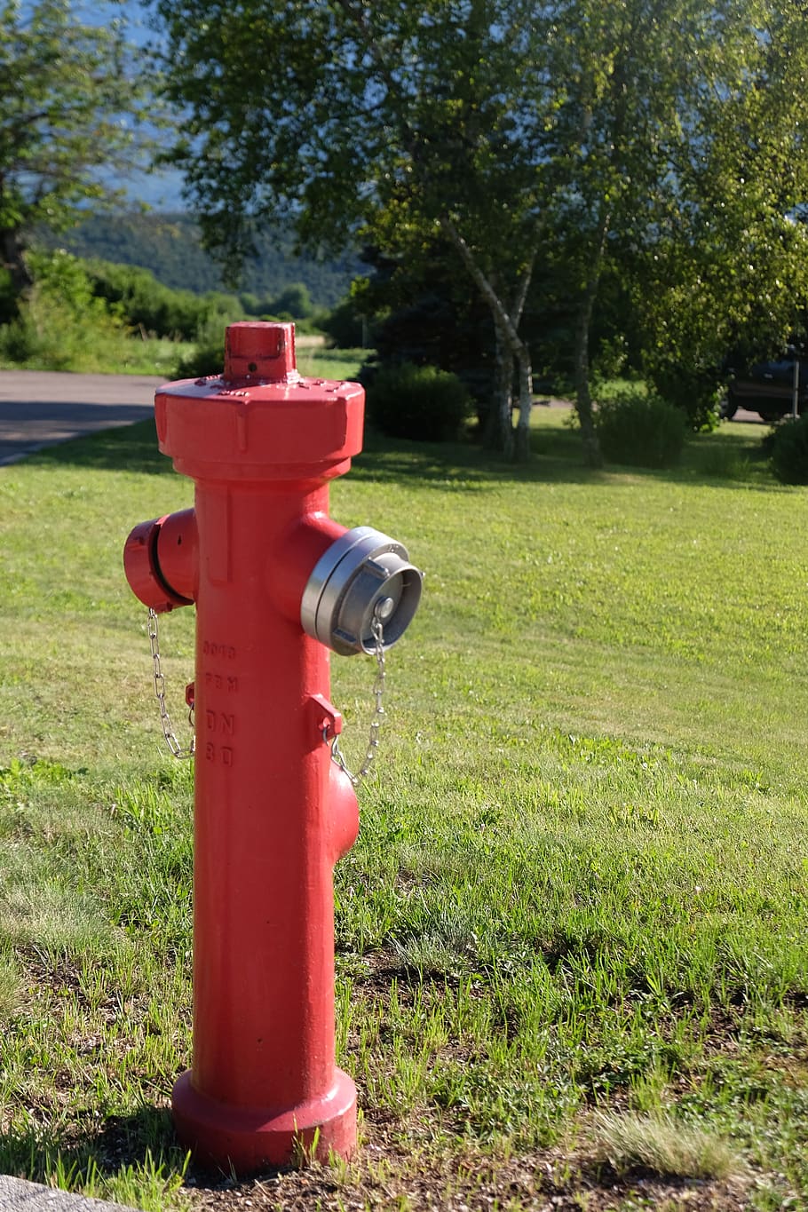 fire hydrant, mountain, fires, grass, plant, red, safety, field HD wallpaper