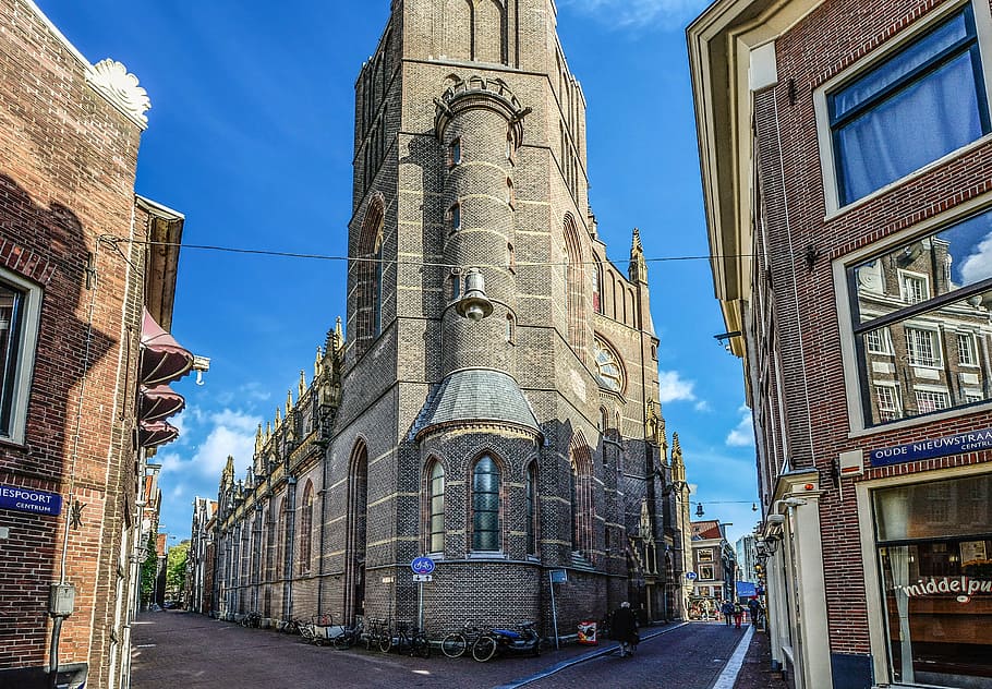 amsterdam, building, old, corner, streets, dutch, blue, sky HD wallpaper