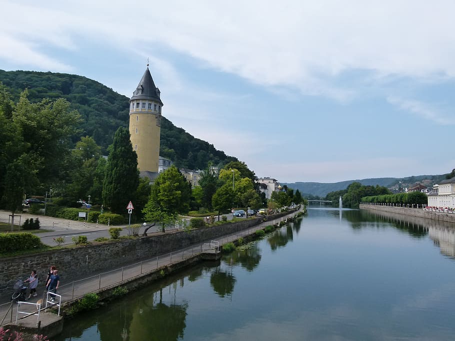 bad, ems, source tower, lahn, the lahn valley, spa town, kurt heater HD wallpaper