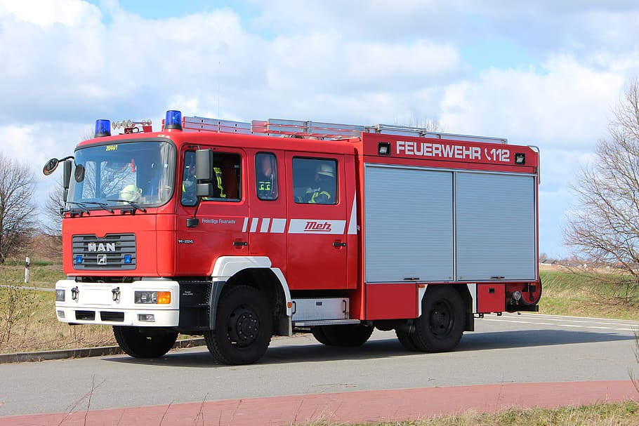 red firefighter vehicle, Fire Truck, Fire Fighting, use, delete HD wallpaper