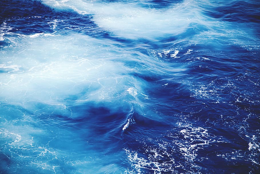 body of water, ocean water, blue, sea, wave, wafe, ocean view, HD wallpaper