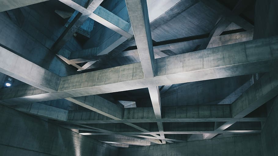 photo of brown wooden building ceiling, gray woods, architecture HD wallpaper