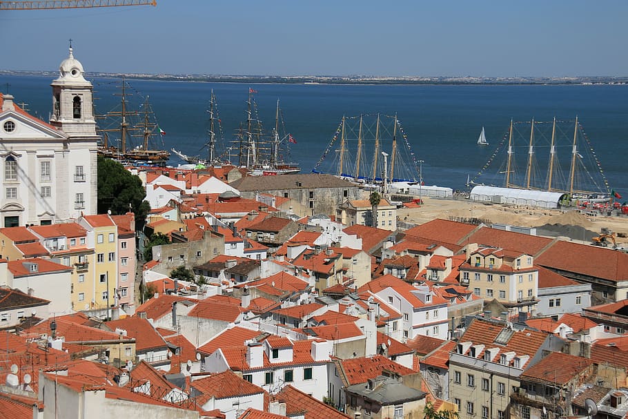 lisbon, city, portugal, architecture, building, arquitecture, HD wallpaper