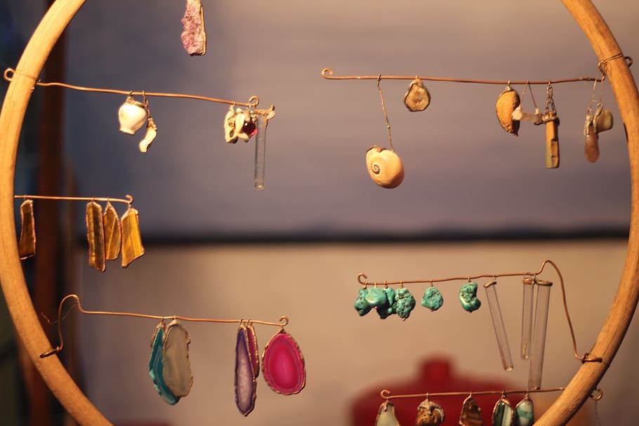 decorations, circle, earring, market, flea market, directly but HD wallpaper