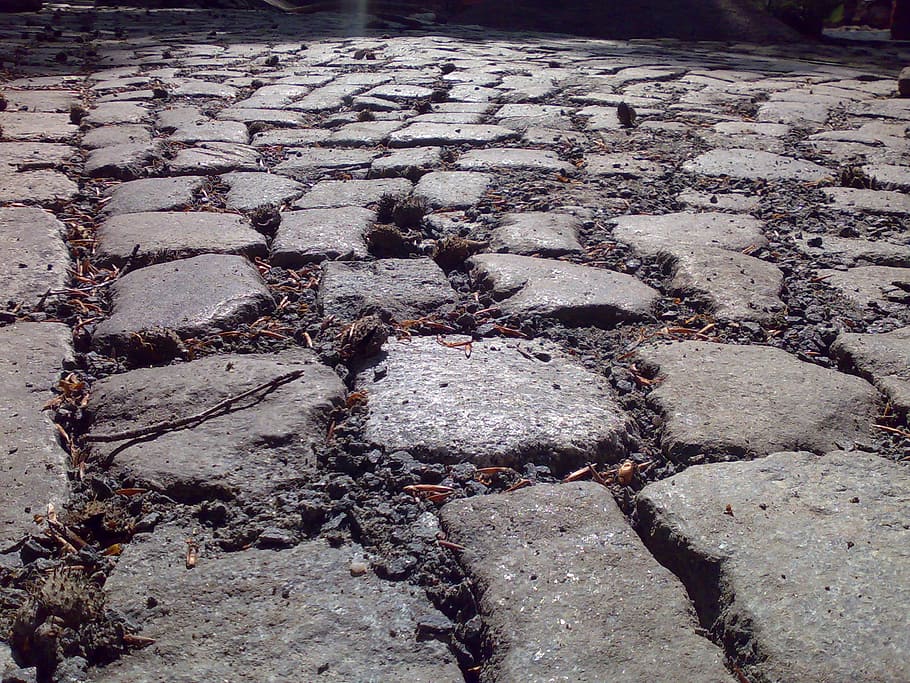 stones, patch, away, granite, structure, road, ground, grey HD wallpaper