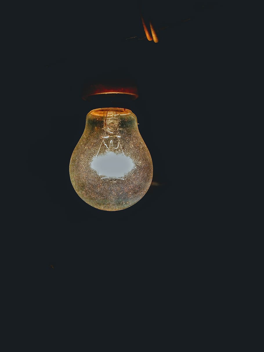 moon, glass items, desktop, lighting equipment, black background HD wallpaper