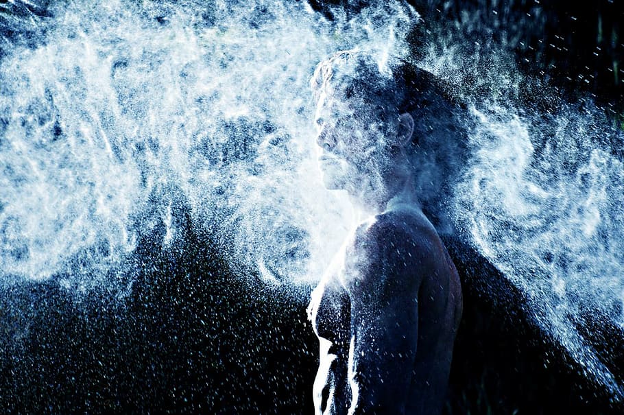 sand artwork, magic, air, energy, man, cloud, force, one person HD wallpaper