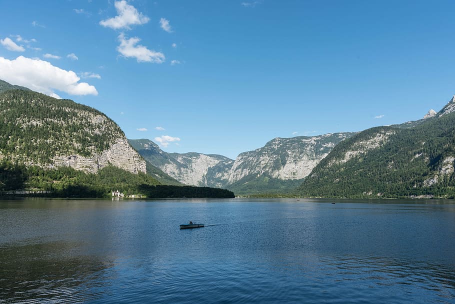 Lake, Alpine, Idyllic, Mountains, bergsee, nature, landscape HD wallpaper