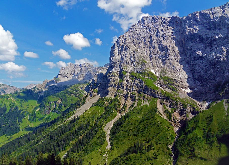 Mountain, Alpe, Austria, Landscape, nature, summit, panoramic HD wallpaper