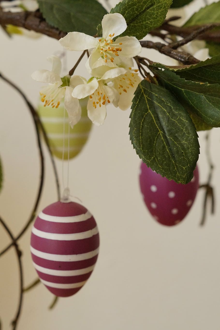 easter greeting, easter branch, happy easter, easter egg, decoration HD wallpaper