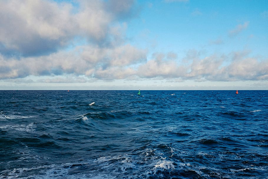 Seascape, landscape, nature, blue, water, sky, wave, cloud - Sky HD wallpaper