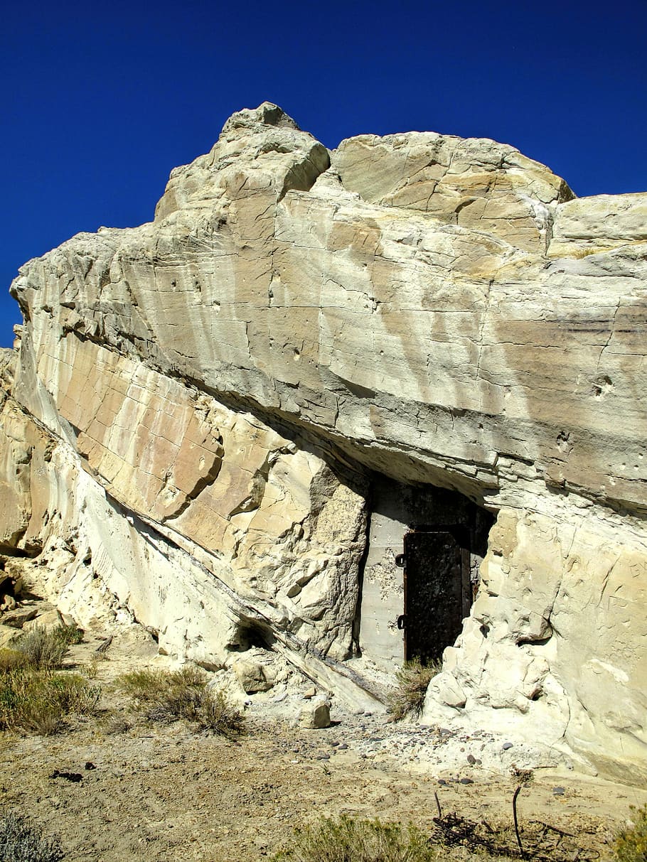 natural, rock, formation, mine shaft, wyoming, stone, rough