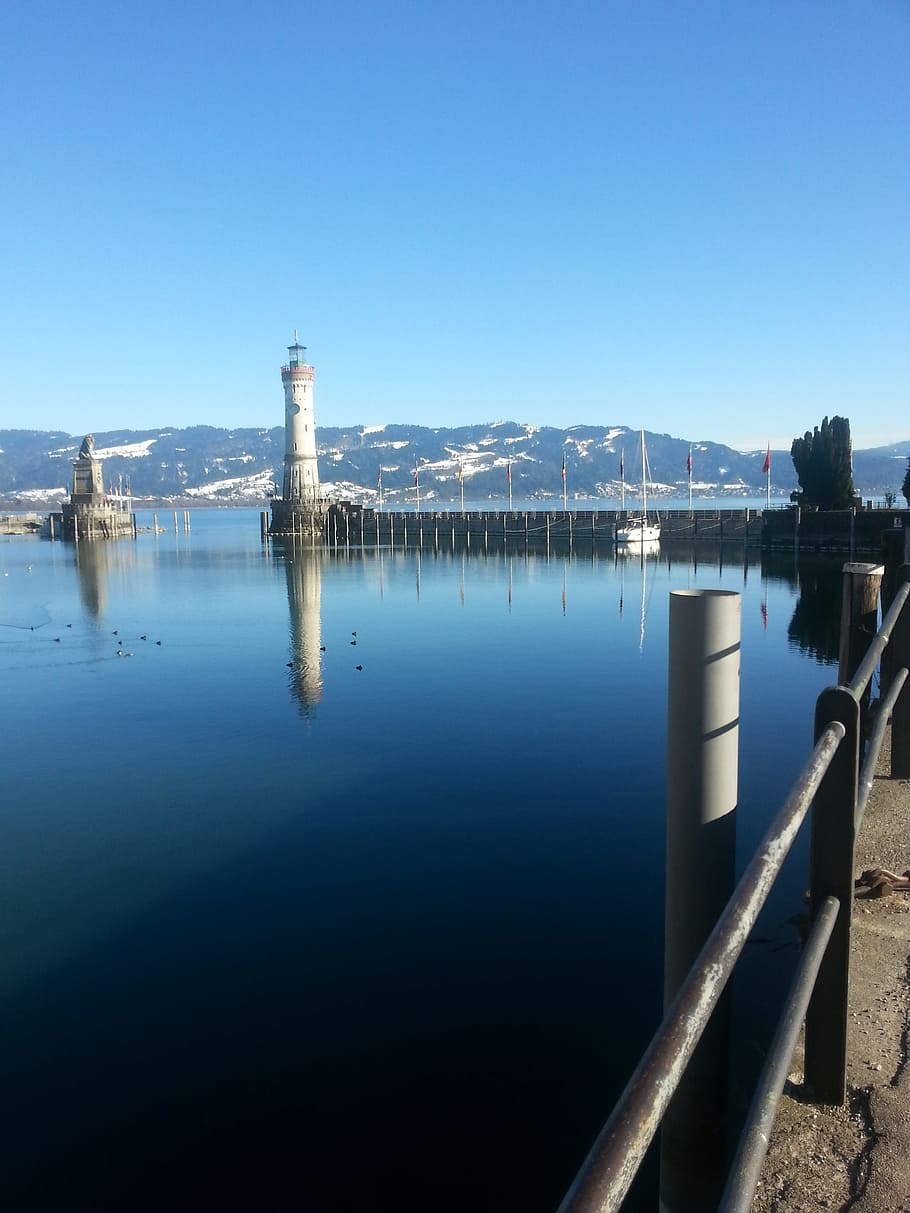 Lake Constance, Germany, Winter, water, blue water, harbour HD wallpaper