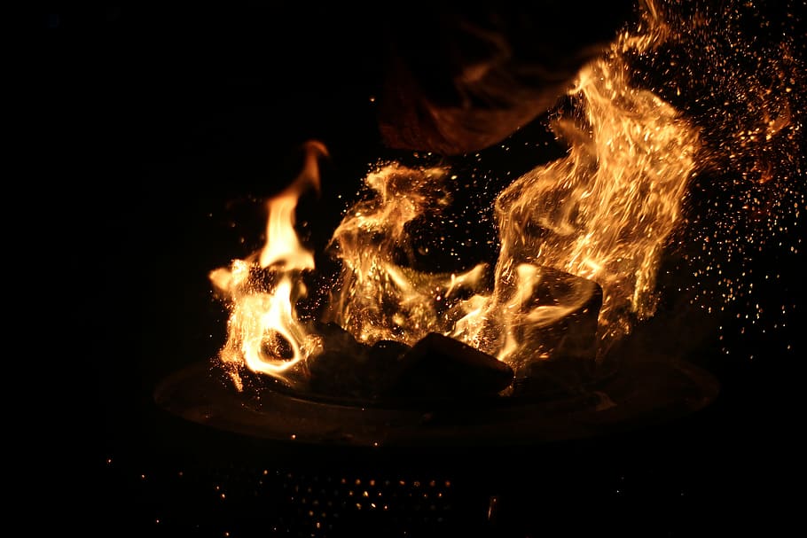 camp, fire, camp fire, flame, outdoor, wood, heat, summer, night HD wallpaper