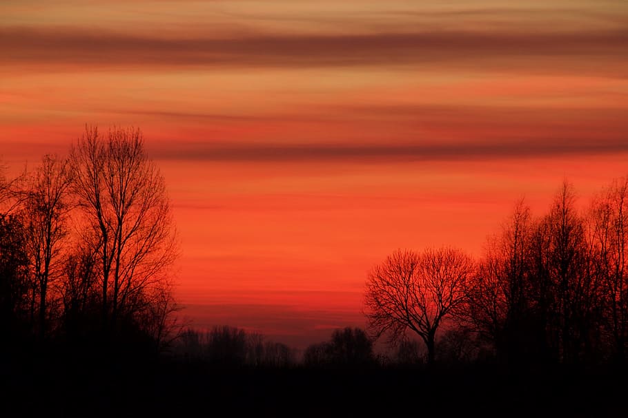 Sunset, Air, Setting Sun, Brand, red, colorful sunset, landscape HD wallpaper