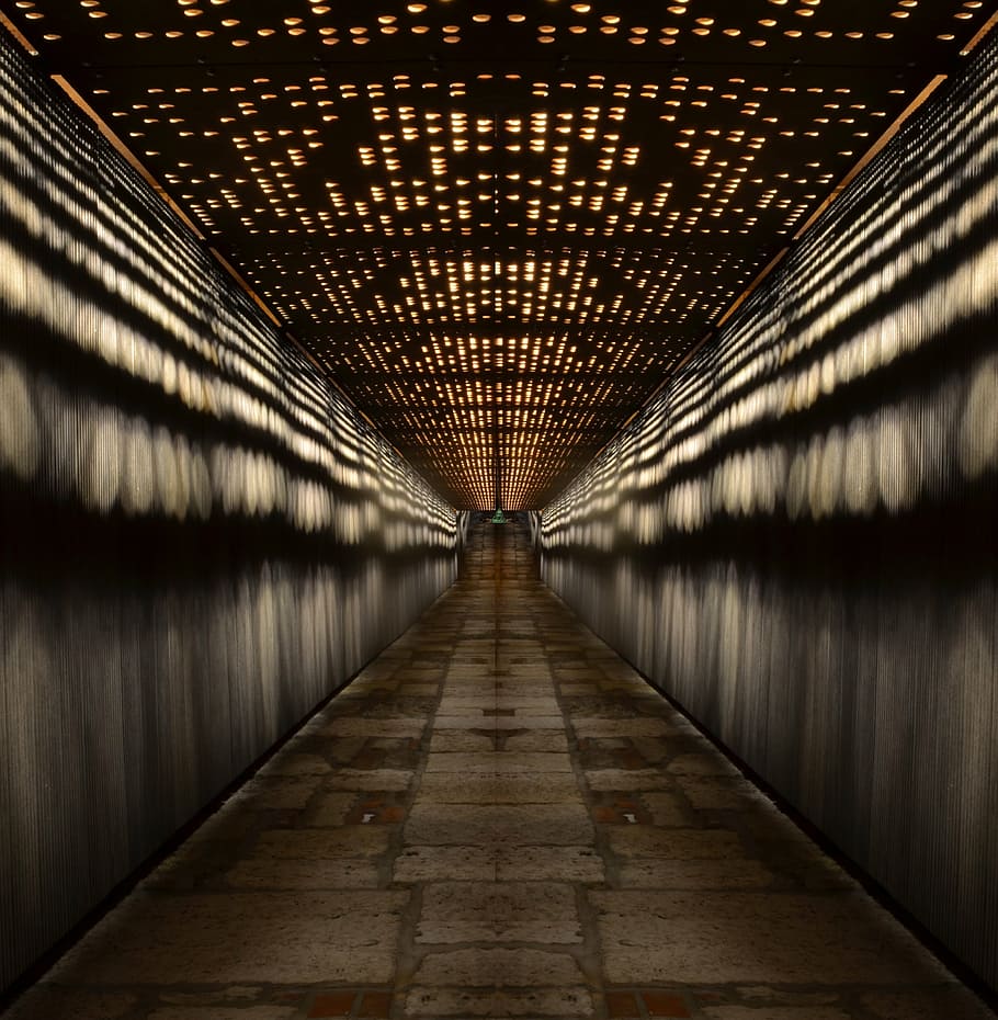 empty pathway, tunnel, budapest, lighting, at night, night picture HD wallpaper