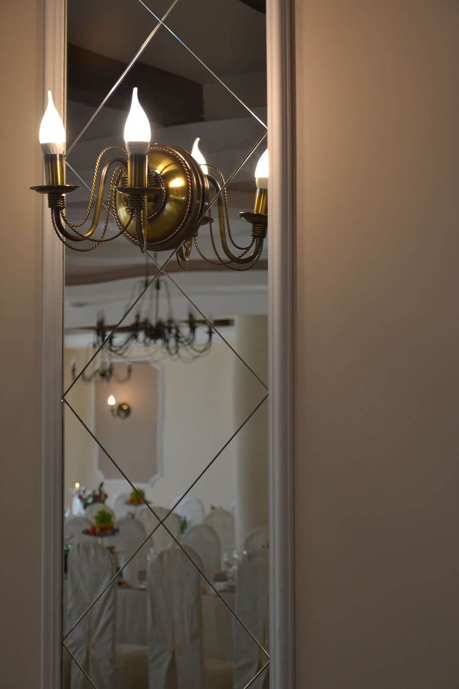 mirror, reflection, light, lighting equipment, illuminated HD wallpaper