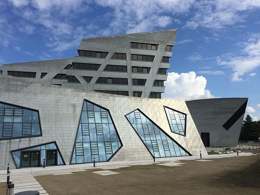 daniel libeskind, architecture, imposing, modern, lüneburg HD wallpaper