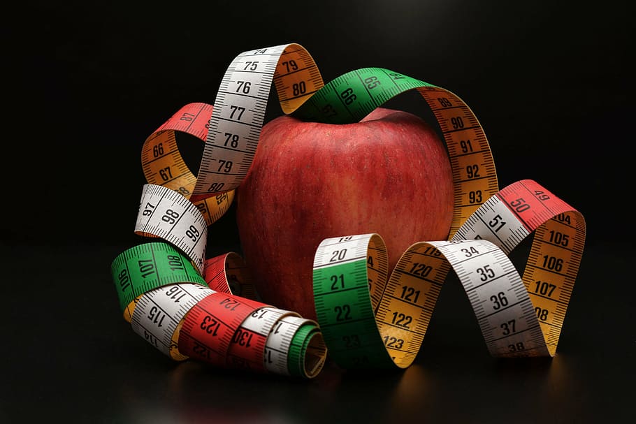 honeycrisp apple and tape measure, remove, fruit, diet, declaration of war HD wallpaper