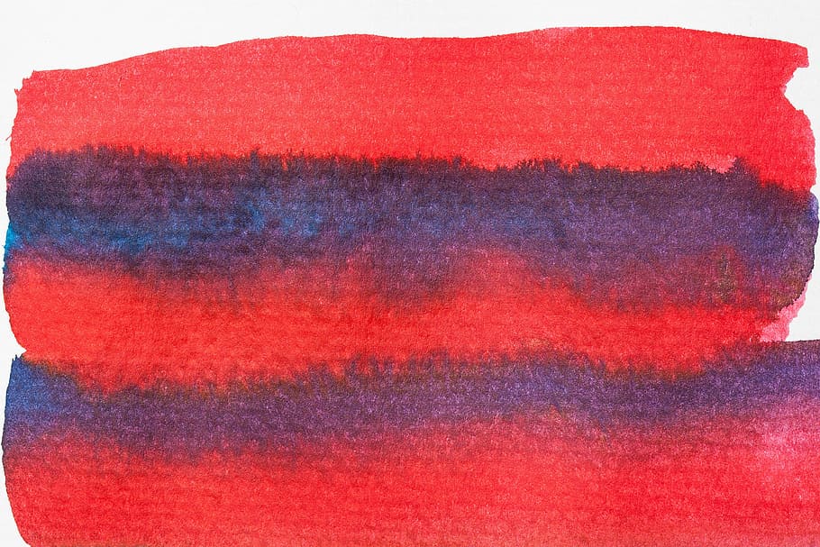 red and blue artwork, watercolor, tusche indian ink, painting technique, HD wallpaper