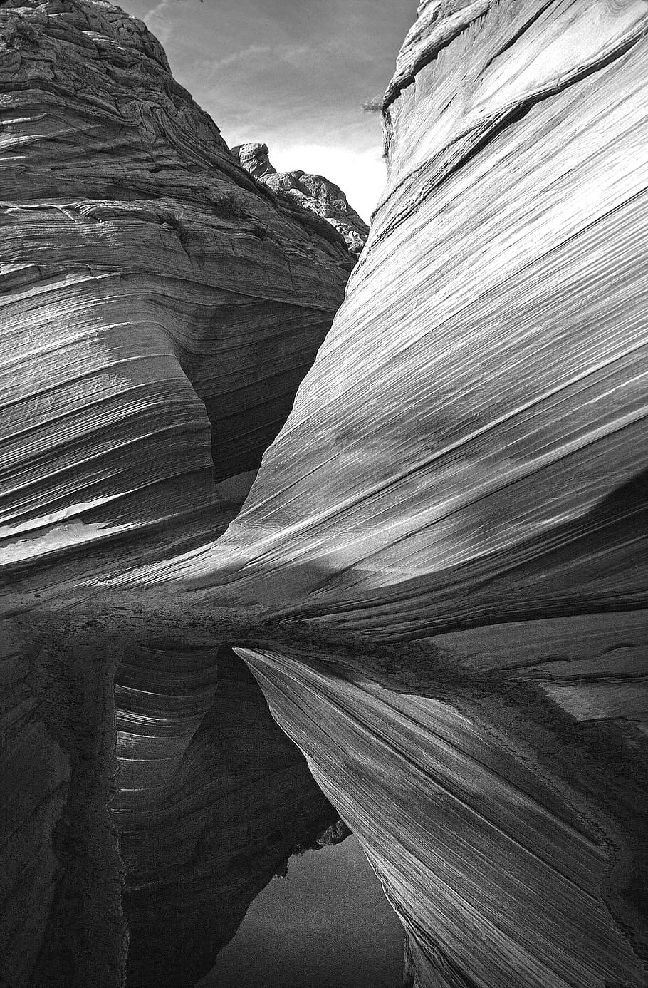 Greyscale Photography of Mountain, black-and-white, canyon, desert