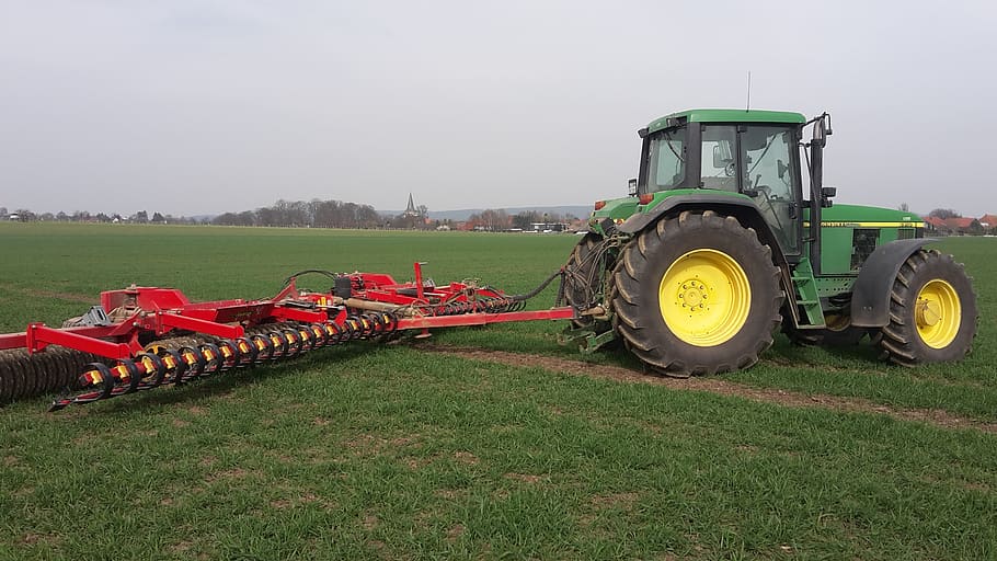 tractor, agriculture, field, machine, transportation, agricultural machinery HD wallpaper