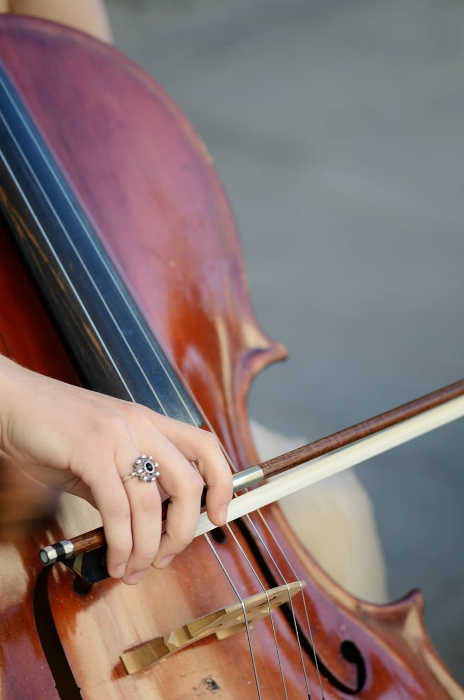 closeup photo of person holding violin and bow, music, musician, HD wallpaper