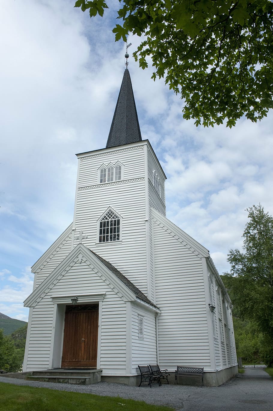 church, spiers, søvik, built structure, architecture, building exterior HD wallpaper