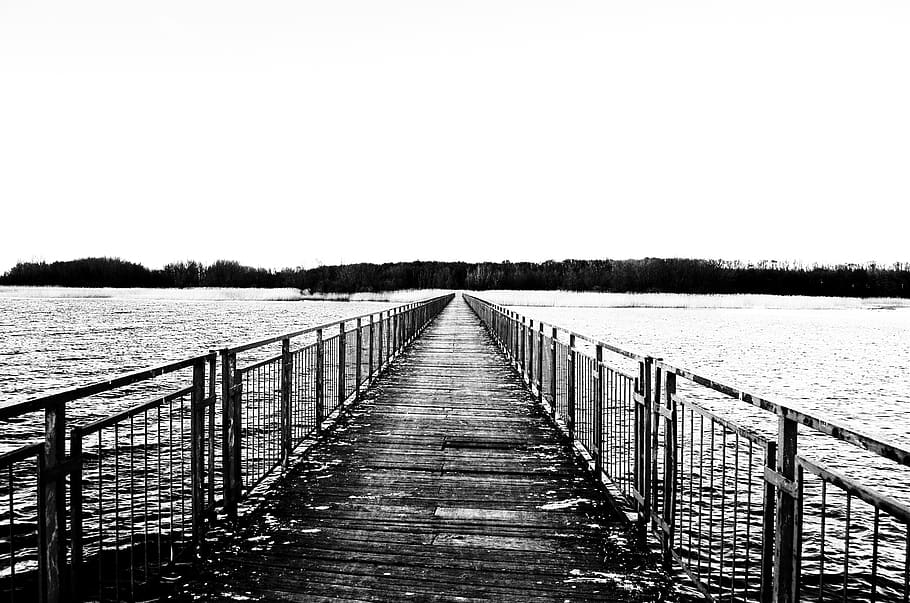bridge, water, architecture, landscape, sky, the way forward HD wallpaper