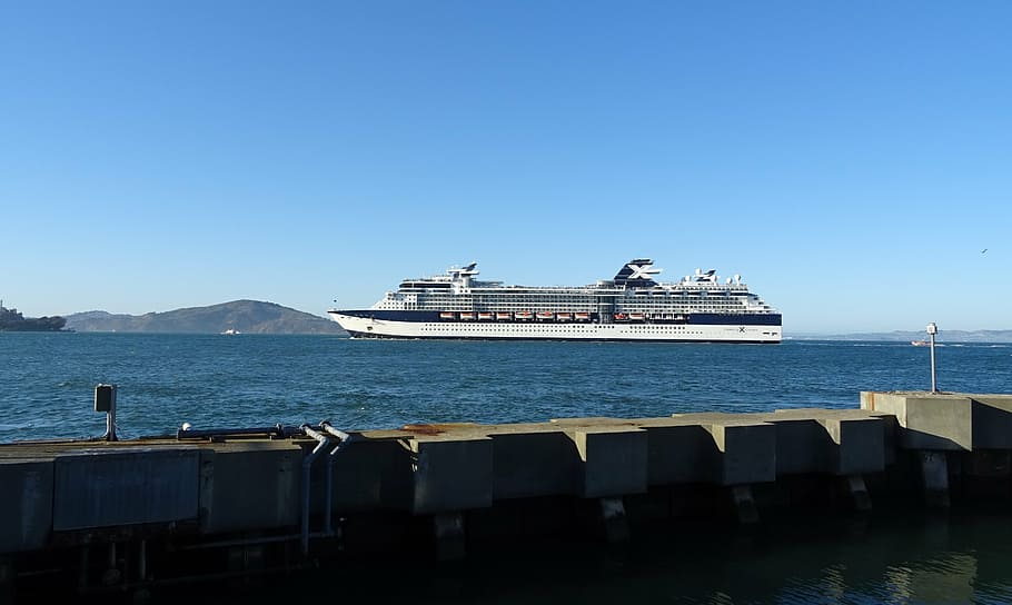 cruise liner, water front, bay, san francisco, embarcadero, HD wallpaper