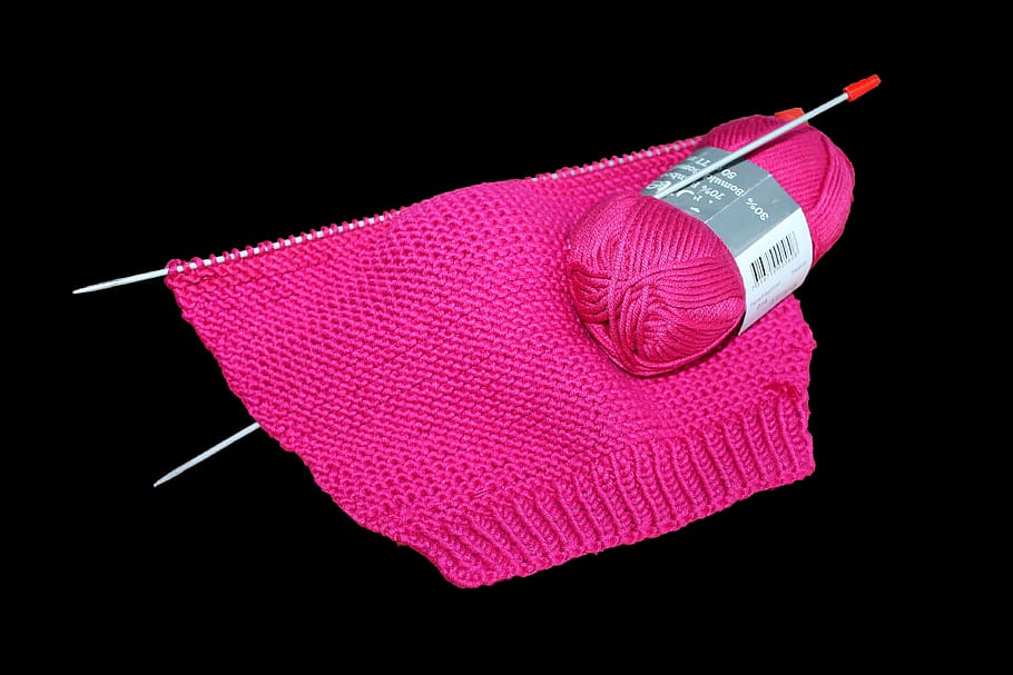 knit, knitting, yarn, wool, handmade, fabric, pink, needles, HD wallpaper