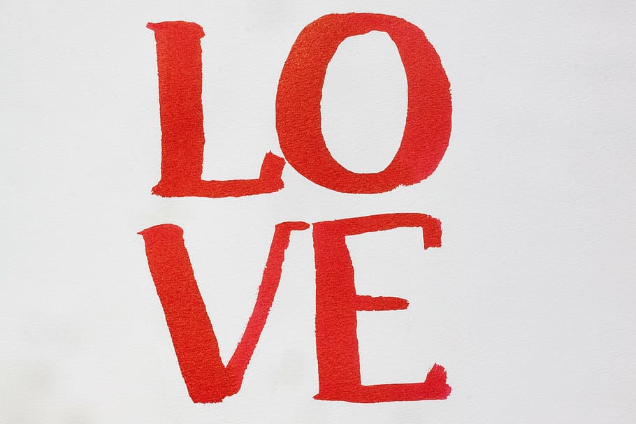 love text, calligraphy, letters, paint, watercolor, tusche indian ink HD wallpaper