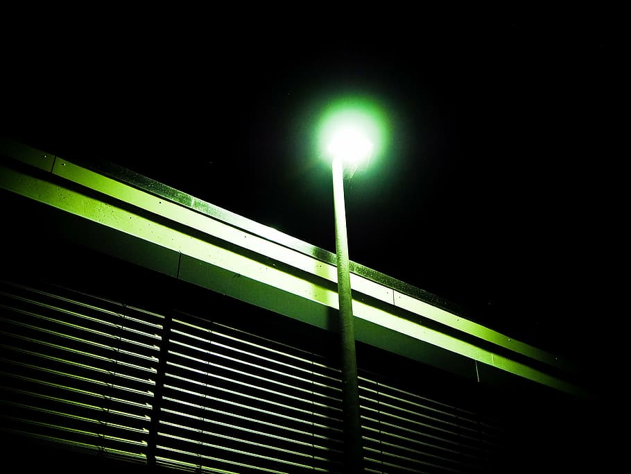 lantern, window, night, building, venetian blinds, city, architecture HD wallpaper
