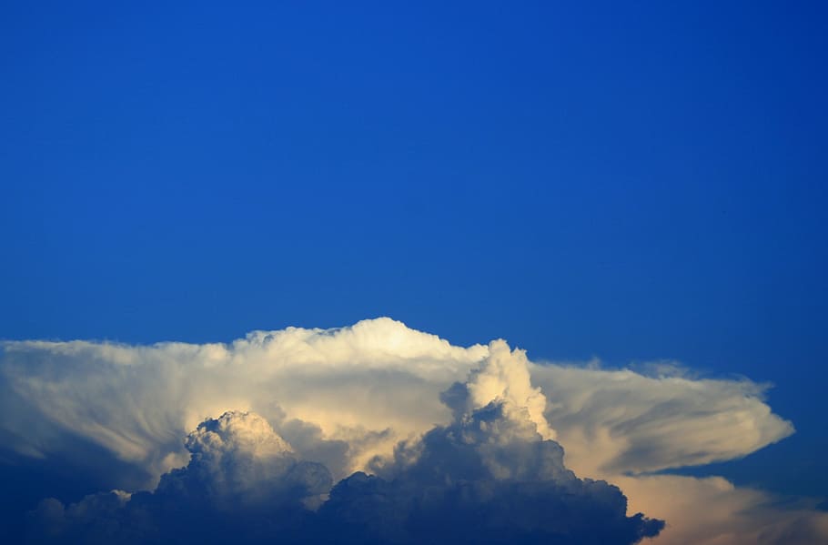 landscape photography of clouds, white, dense, background, anvil shaped HD wallpaper