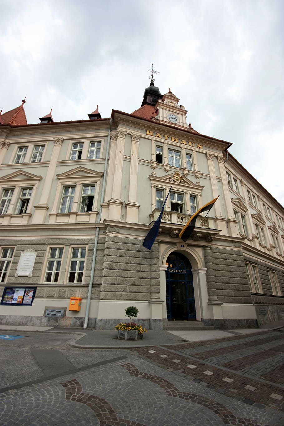 Town hall in Wolfsberg, Carinthia, Austria, administration, corner HD wallpaper