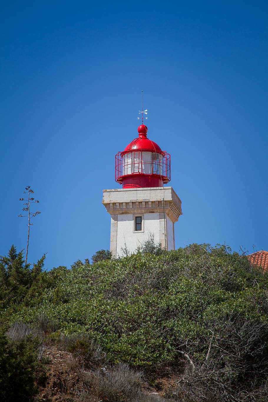 lighthouse, coast, algarve, portugal, atlantic, beach, benagil, HD wallpaper