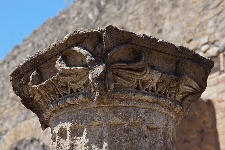 selective focus of brown pillar, Marquee, Column, Antique, Romans HD wallpaper