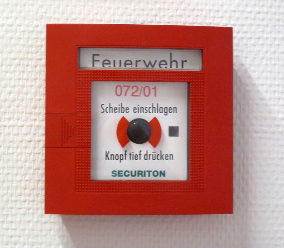 Fire Detector, Red, Box, Alarm, alarm detectors, emergency, HD wallpaper