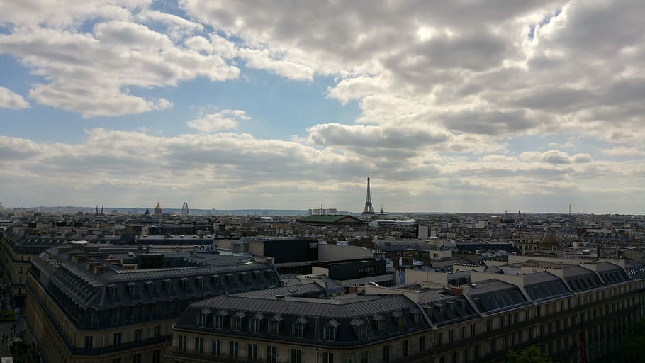 Paris, Eiffel Tower, Cloudy, Skyline, architecture, built structure HD wallpaper