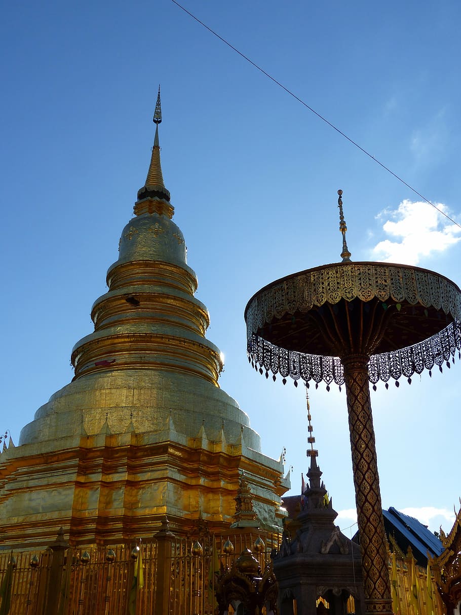 temple, lamphun, thailand, religion, belief, built structure, HD wallpaper