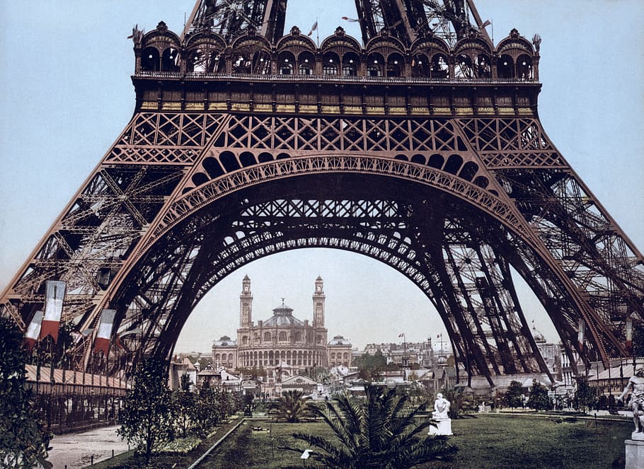 Eiffel tower, Paris at daytime, trocadéro, universal exhibition in paris, HD wallpaper